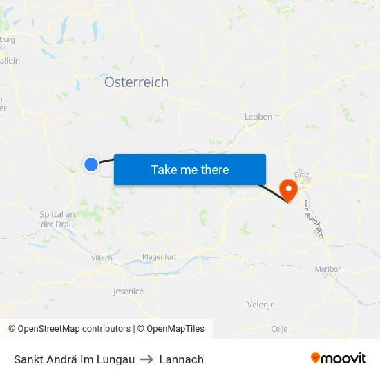 Sankt Andrä Im Lungau to Lannach map