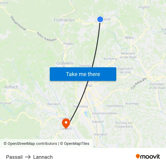 Passail to Lannach map