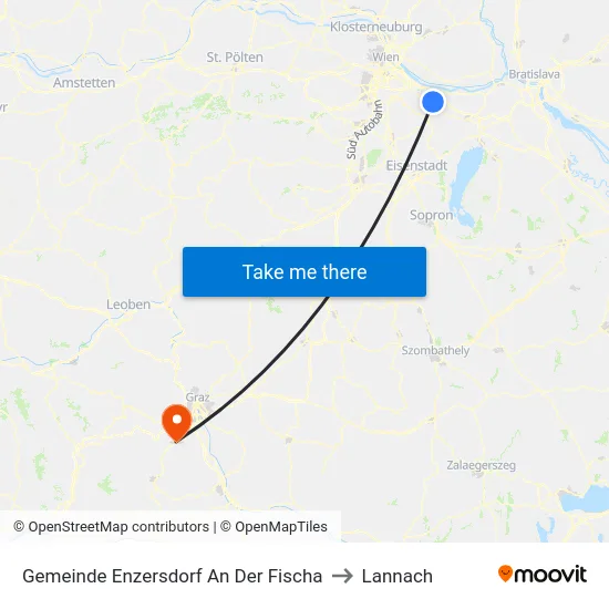 Gemeinde Enzersdorf An Der Fischa to Lannach map