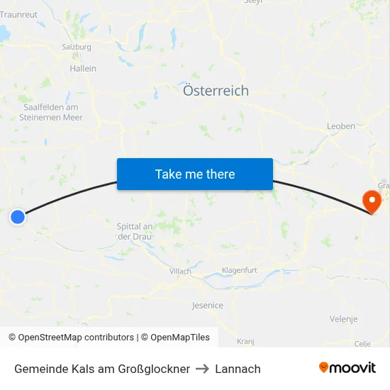 Gemeinde Kals am Großglockner to Lannach map