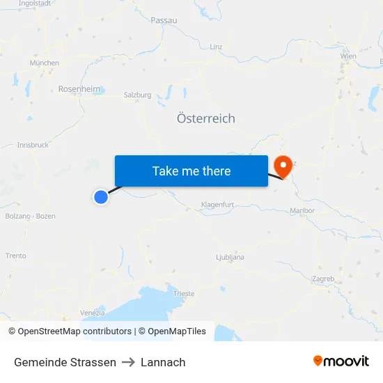 Gemeinde Strassen to Lannach map