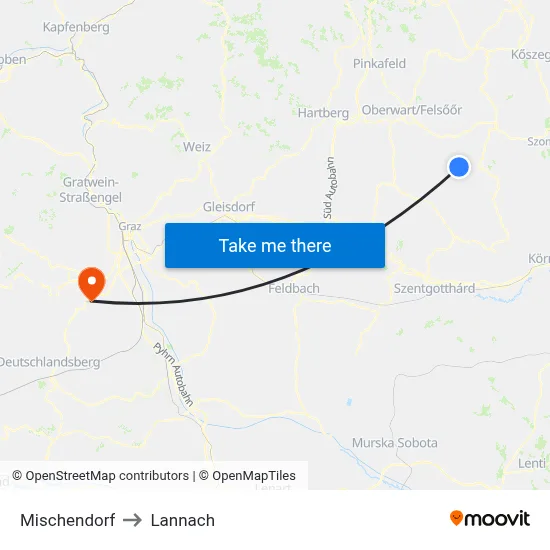 Mischendorf to Lannach map