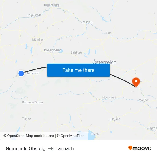 Gemeinde Obsteig to Lannach map