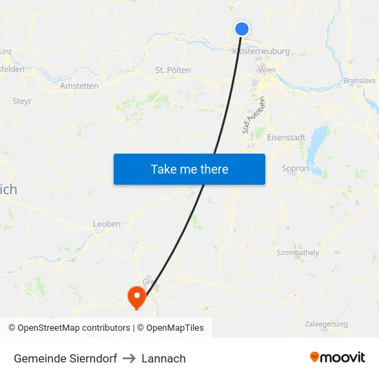 Gemeinde Sierndorf to Lannach map