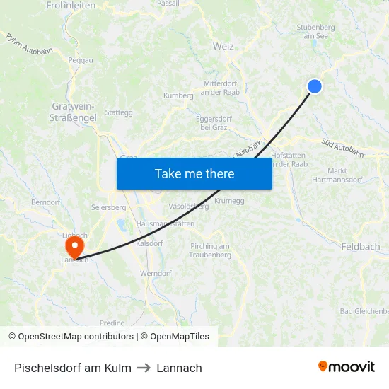 Pischelsdorf am Kulm to Lannach map