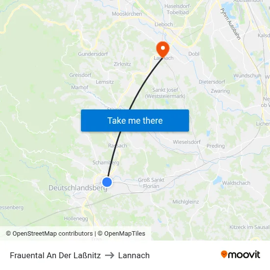 Frauental An Der Laßnitz to Lannach map