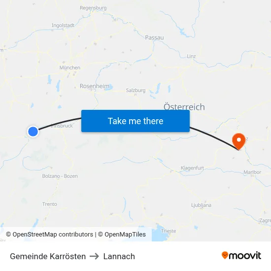 Gemeinde Karrösten to Lannach map