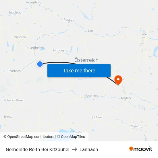 Gemeinde Reith Bei Kitzbühel to Lannach map