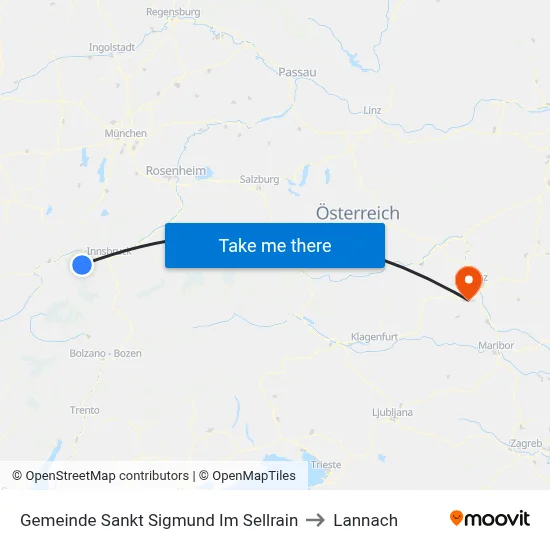Gemeinde Sankt Sigmund Im Sellrain to Lannach map
