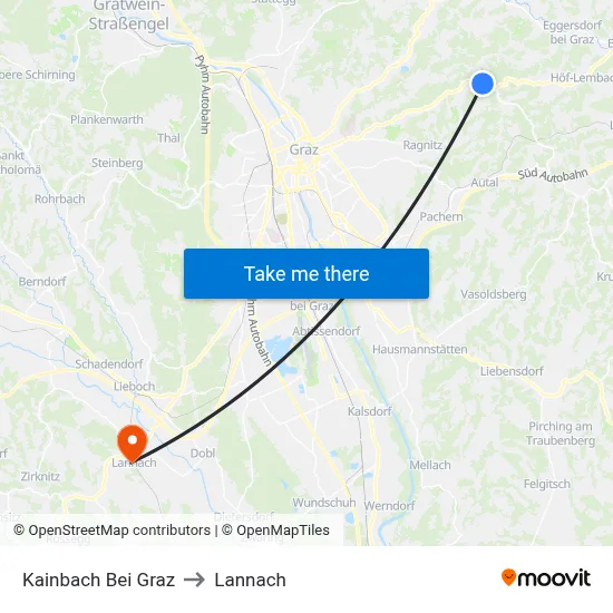 Kainbach Bei Graz to Lannach map