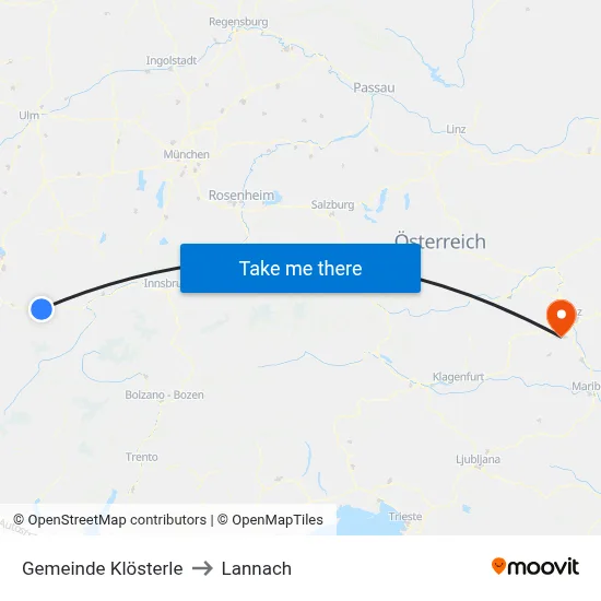 Gemeinde Klösterle to Lannach map