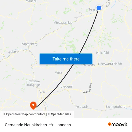 Gemeinde Neunkirchen to Lannach map