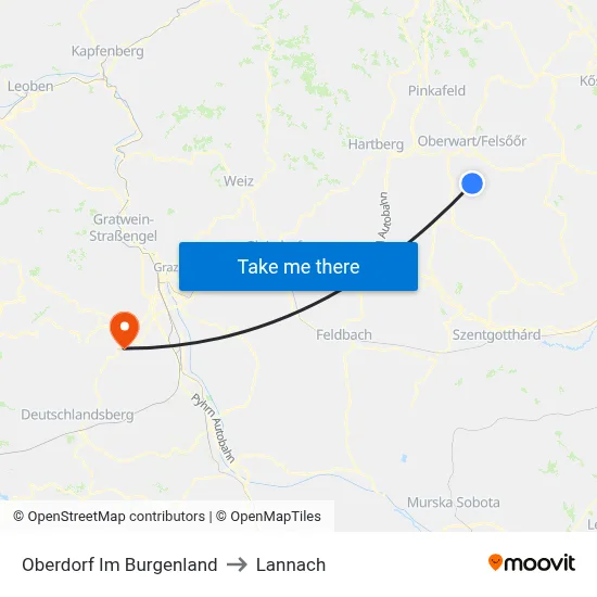 Oberdorf Im Burgenland to Lannach map