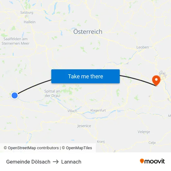 Gemeinde Dölsach to Lannach map