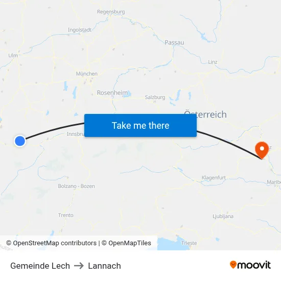Gemeinde Lech to Lannach map