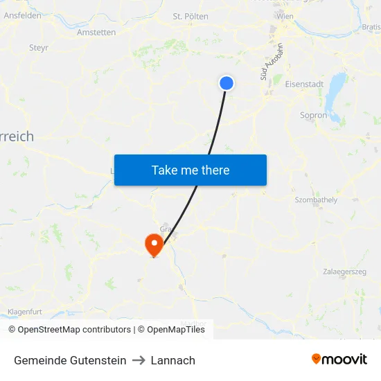 Gemeinde Gutenstein to Lannach map