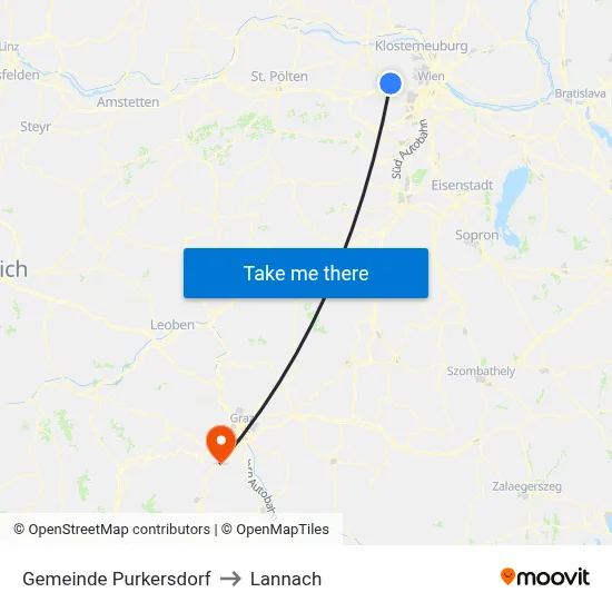 Gemeinde Purkersdorf to Lannach map