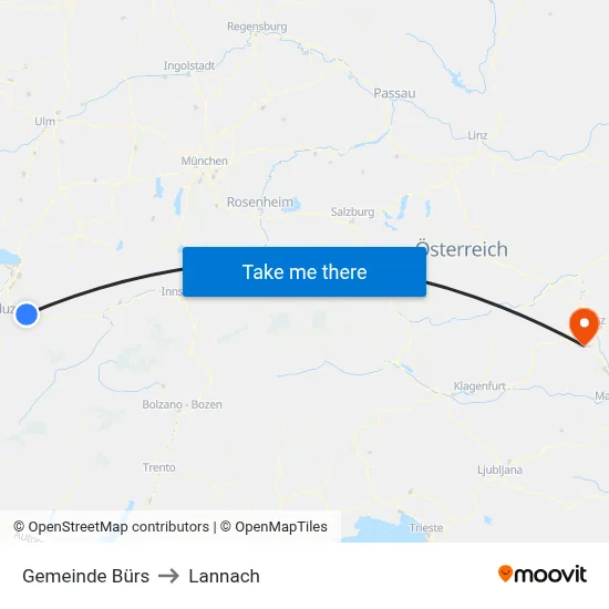 Gemeinde Bürs to Lannach map