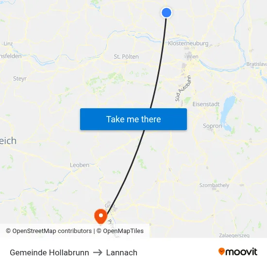 Gemeinde Hollabrunn to Lannach map