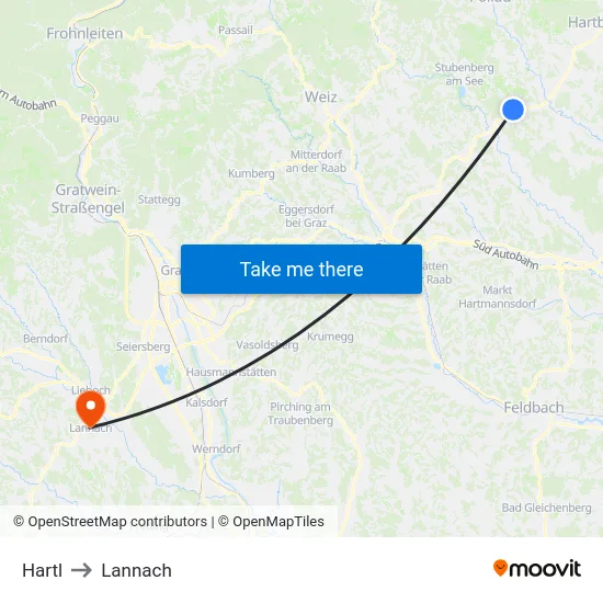 Hartl to Lannach map