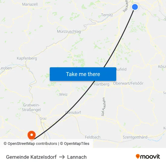 Gemeinde Katzelsdorf to Lannach map