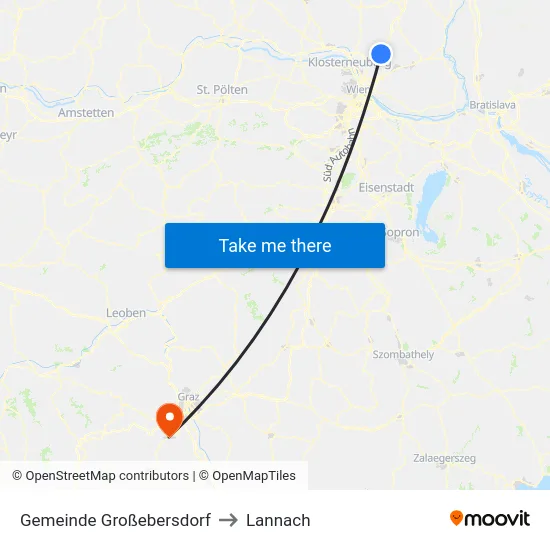Gemeinde Großebersdorf to Lannach map
