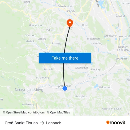 Groß Sankt Florian to Lannach map