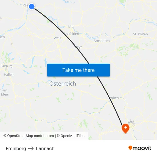 Freinberg to Lannach map