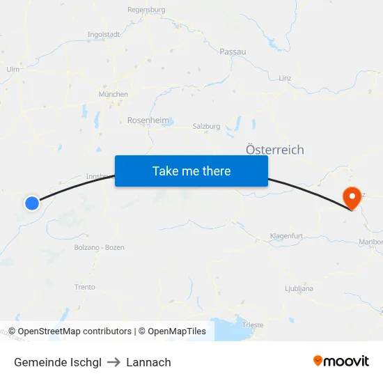 Gemeinde Ischgl to Lannach map