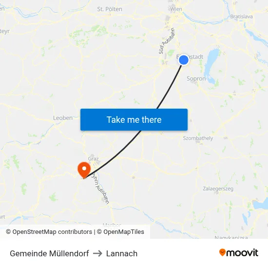 Gemeinde Müllendorf to Lannach map