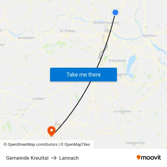 Gemeinde Kreuttal to Lannach map
