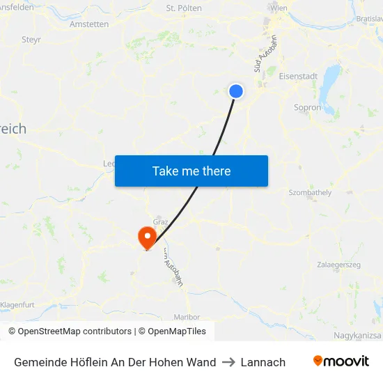Gemeinde Höflein An Der Hohen Wand to Lannach map
