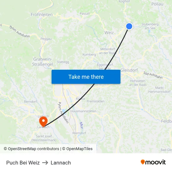 Puch Bei Weiz to Lannach map