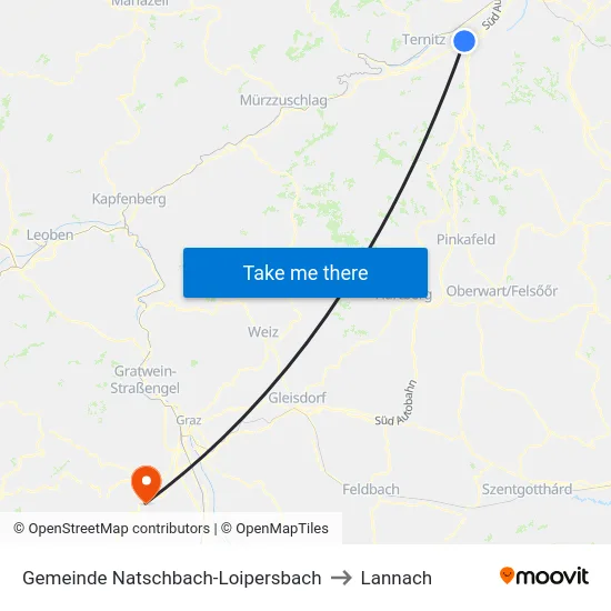 Gemeinde Natschbach-Loipersbach to Lannach map