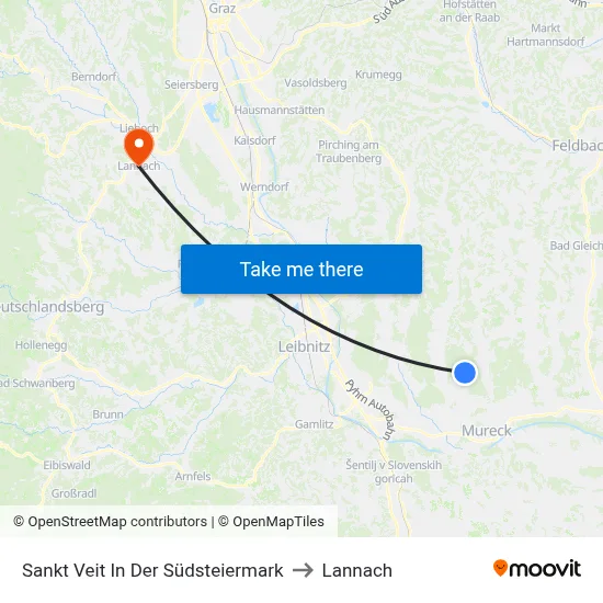 Sankt Veit In Der Südsteiermark to Lannach map
