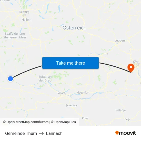 Gemeinde Thurn to Lannach map