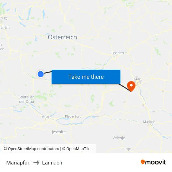 Mariapfarr to Lannach map