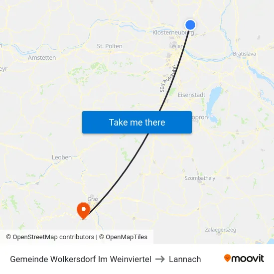 Gemeinde Wolkersdorf Im Weinviertel to Lannach map