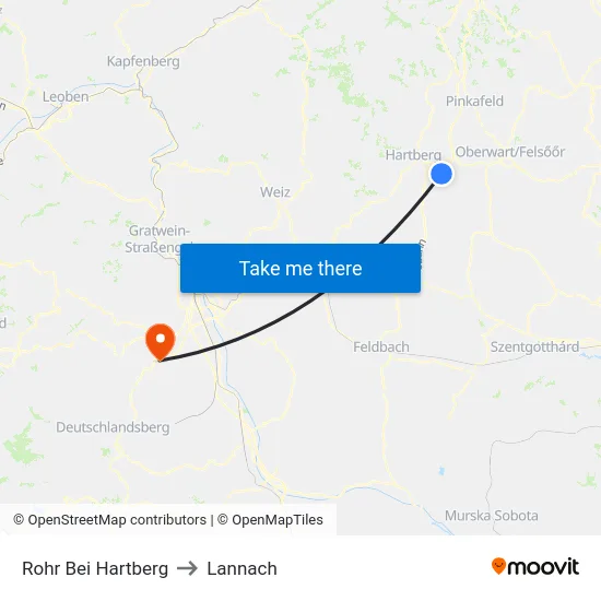 Rohr Bei Hartberg to Lannach map