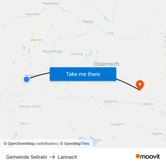 Gemeinde Sellrain to Lannach map