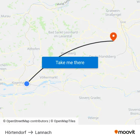 Hörtendorf to Lannach map