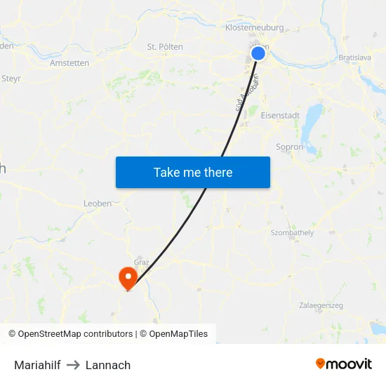 Mariahilf to Lannach map