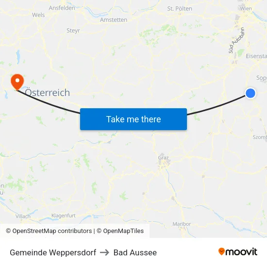 Gemeinde Weppersdorf to Bad Aussee map