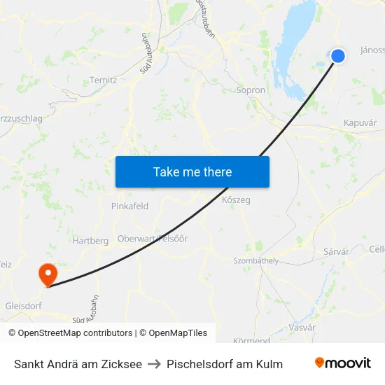 Sankt Andrä am Zicksee to Pischelsdorf am Kulm map