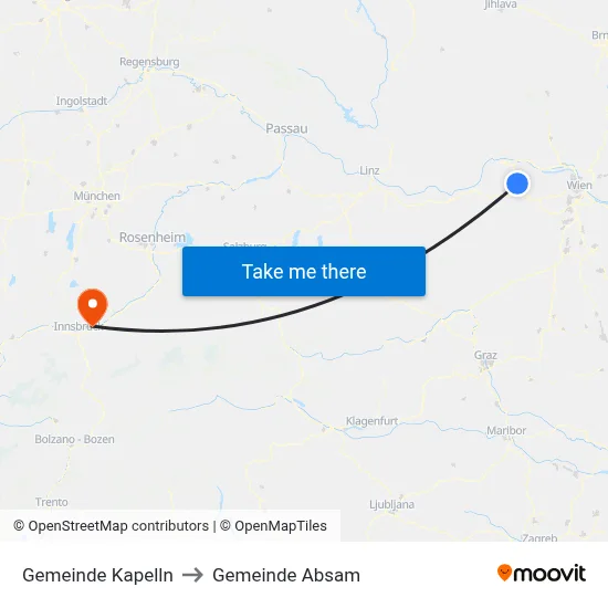 Gemeinde Kapelln to Gemeinde Absam map