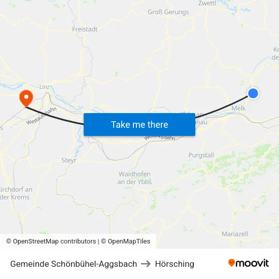 Gemeinde Schönbühel-Aggsbach to Hörsching map