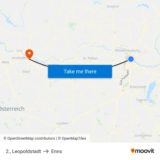 2., Leopoldstadt to Enns map