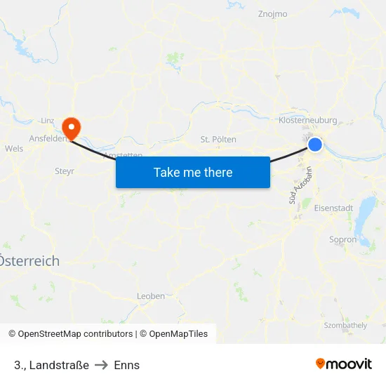 3., Landstraße to Enns map