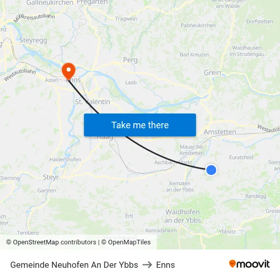 Gemeinde Neuhofen An Der Ybbs to Enns map