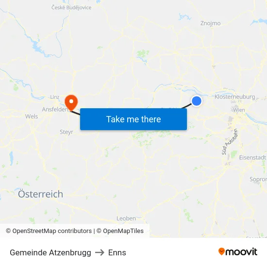 Gemeinde Atzenbrugg to Enns map